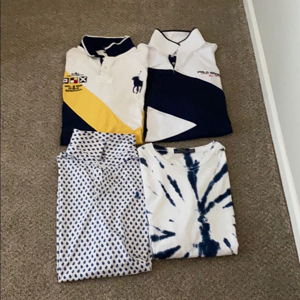 Four polo shirts all worn once